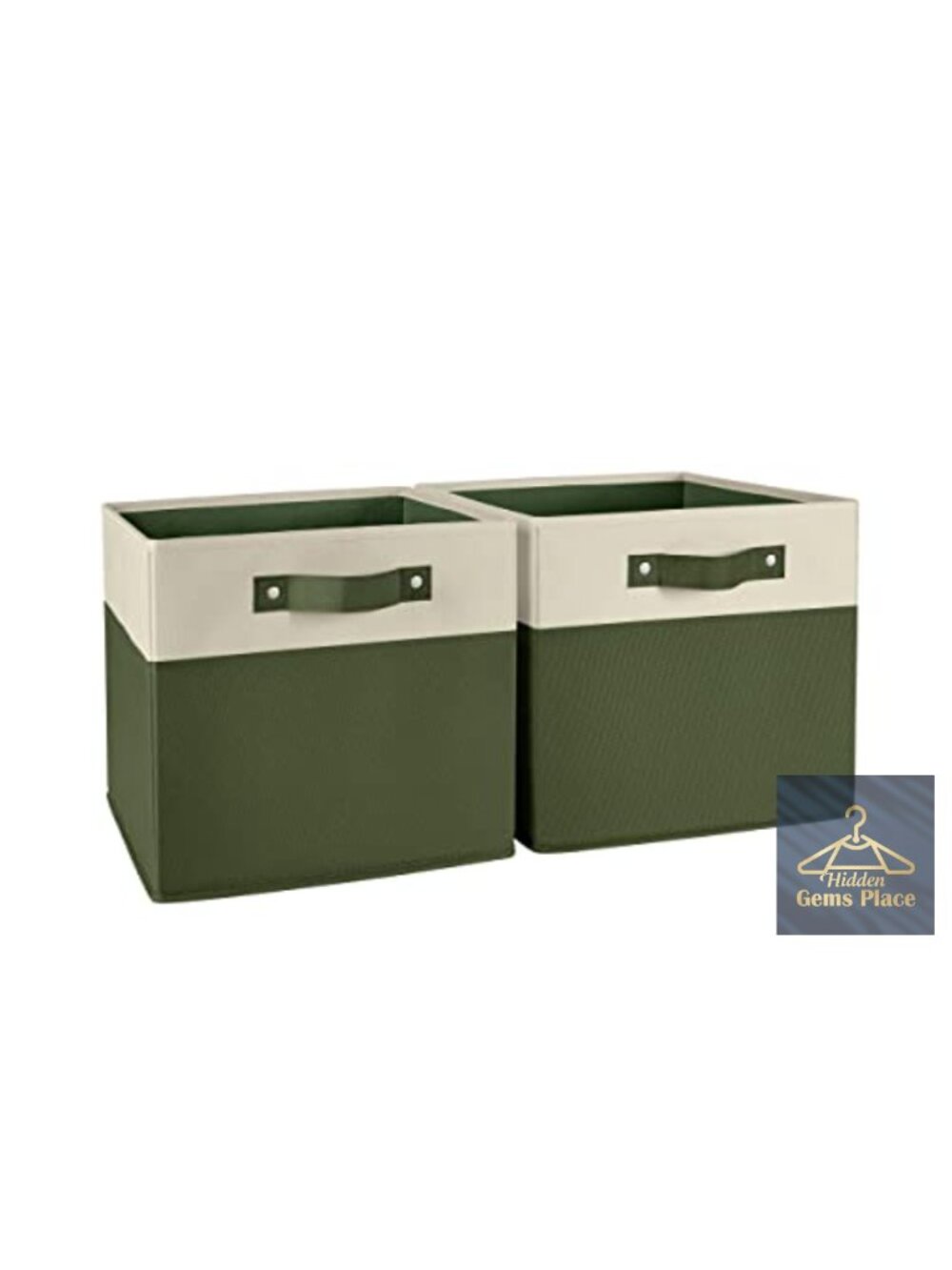 Folding Storage Bins 2 Pack 10.5in Cube Organizer Polyester Canvas